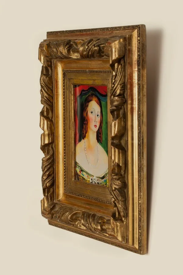 Moïse Kisling — Portrait de Valentine Tessier, 1927 — archival fine-art edition in a genuine 19th-century antique frame, sourced individually in Paris · Eugénie's Secret Museum ESM-02