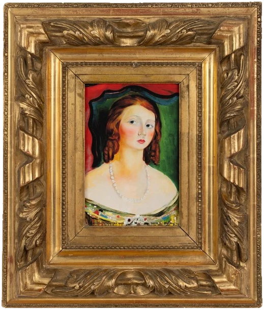 Moïse Kisling — Portrait de Valentine Tessier, 1927 — archival fine-art edition in a genuine 19th-century antique frame, sourced individually in Paris · Eugénie's Secret Museum ESM-02