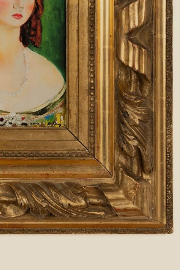 Moïse Kisling — Portrait de Valentine Tessier, 1927 — archival fine-art edition in a genuine 19th-century antique frame, sourced individually in Paris · Eugénie's Secret Museum ESM-02