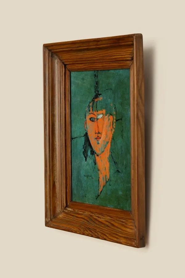 Amedeo Modigliani — Tête Rouge, 1915 — archival fine-art edition in a genuine 19th-century antique frame, sourced individually in Paris · Eugénie's Secret Museum ESM-03