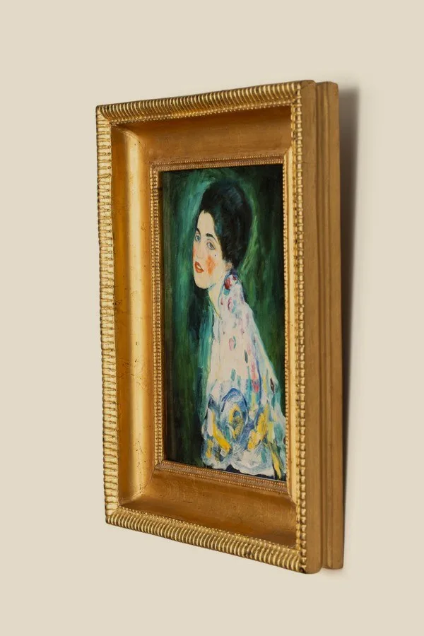 Gustav Klimt — Porträt einer Dame, 1916–17 — archival fine-art edition in a genuine 19th-century antique frame, sourced individually in Paris · Eugénie's Secret Museum ESM-04