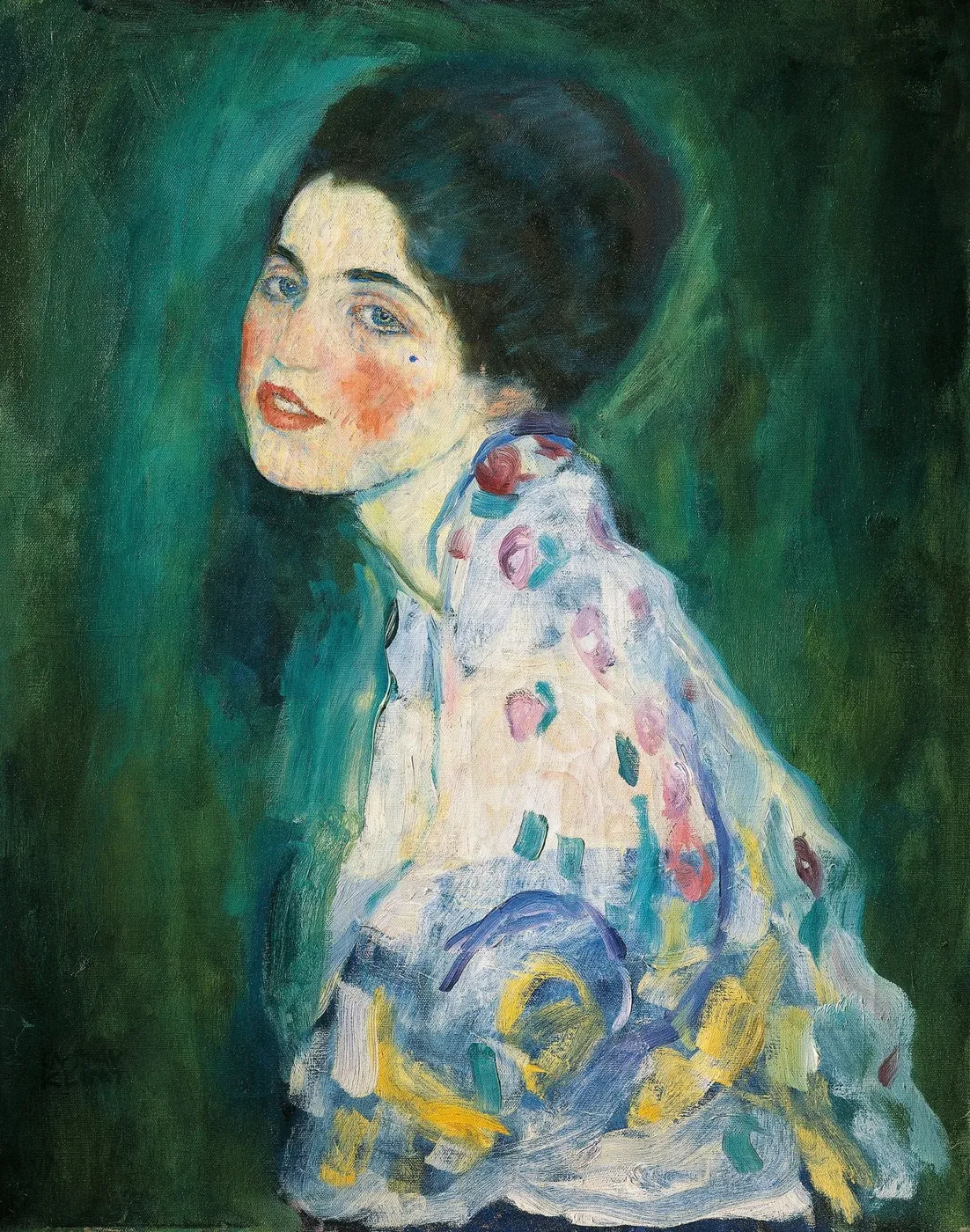 Gustav Klimt — Porträt einer Dame, 1916–17 — archival fine-art edition in a genuine 19th-century antique frame, sourced individually in Paris · Eugénie's Secret Museum ESM-04