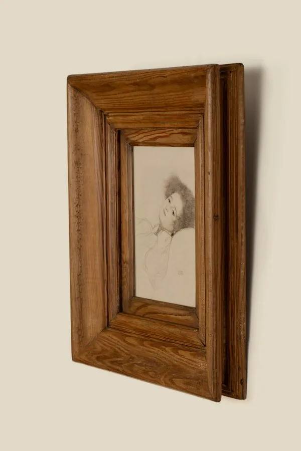 Gustav Klimt — Portrait of a Young Woman Reclining, 1897–1898 — archival fine-art edition in a genuine 19th-century antique frame, sourced individually in Paris · Eugénie's Secret Museum ESM-05
