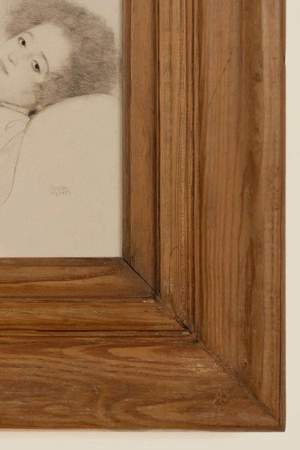 Gustav Klimt — Portrait of a Young Woman Reclining, 1897–1898 — archival fine-art edition in a genuine 19th-century antique frame, sourced individually in Paris · Eugénie's Secret Museum ESM-05